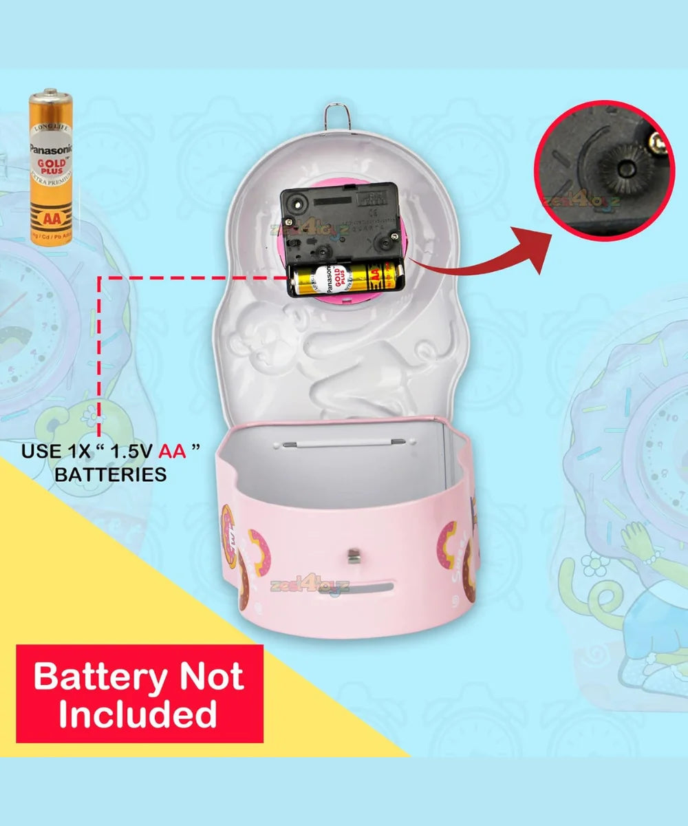 2 IN 1 METAL COIN BOX AND TABLE ALARM CLOCK WITH PIGGY BANK